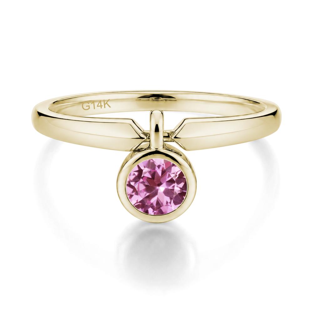 Custom Back Pattern Pink Cubic Zirconia Reversible Ring - LUO Jewelry #gemstone_Pink Sapphire