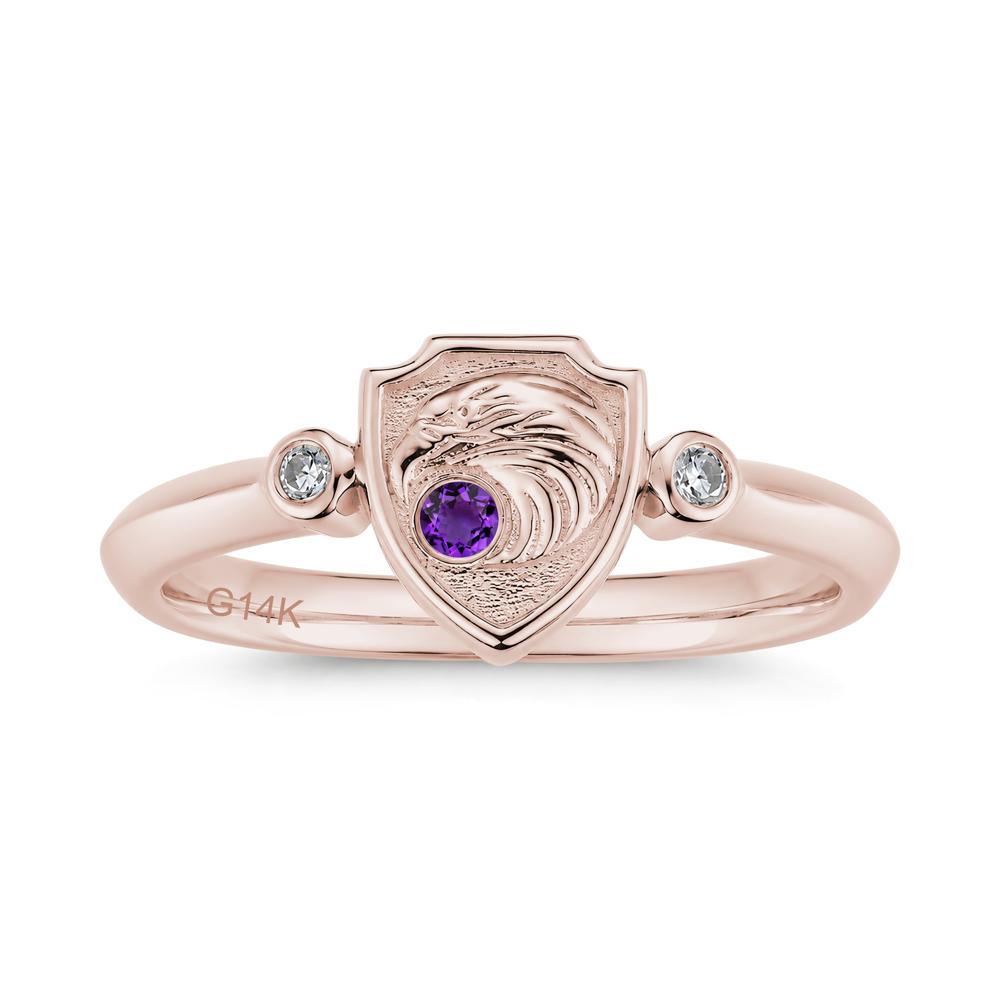 Engraved Eagle Signet Sapphire Ring - LUO Jewelry #gemstone_Amethyst