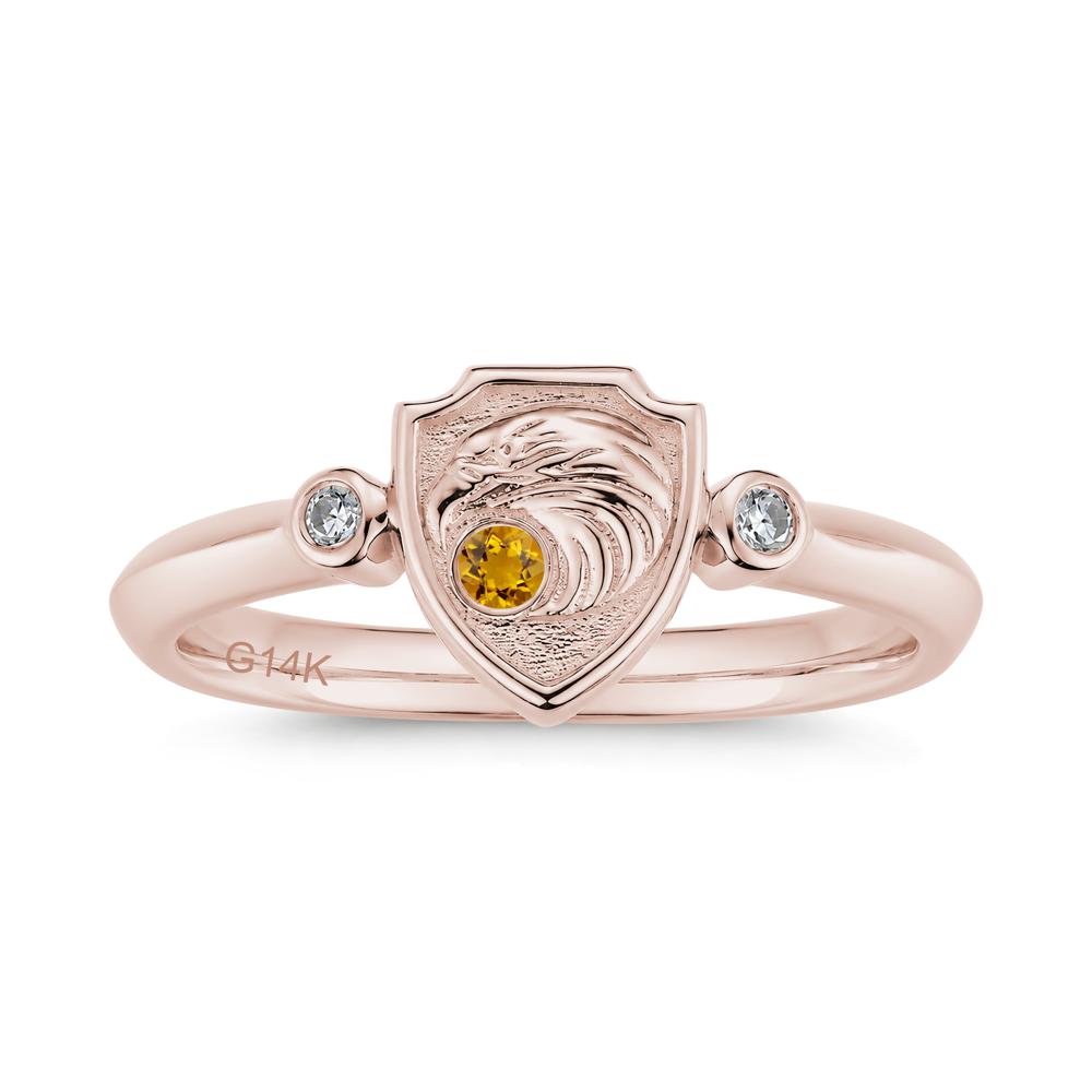 Engraved Eagle Signet Sapphire Ring - LUO Jewelry #gemstone_Citrine