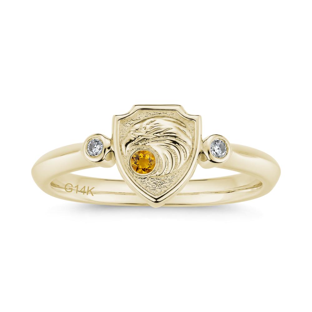 Engraved Eagle Signet Sapphire Ring - LUO Jewelry #gemstone_Citrine