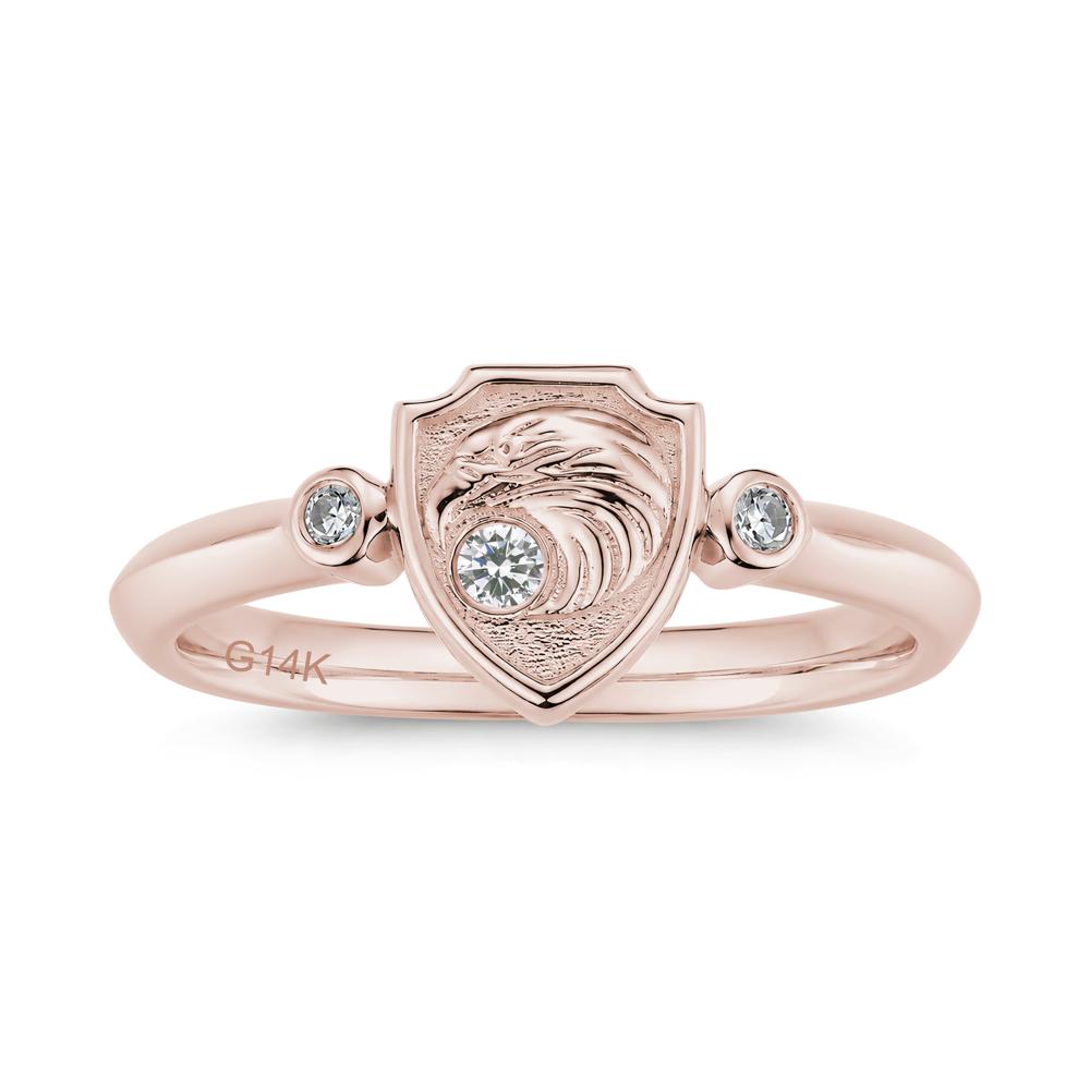 Engraved Eagle Signet Sapphire Ring - LUO Jewelry #gemstone_Cubic Zirconia