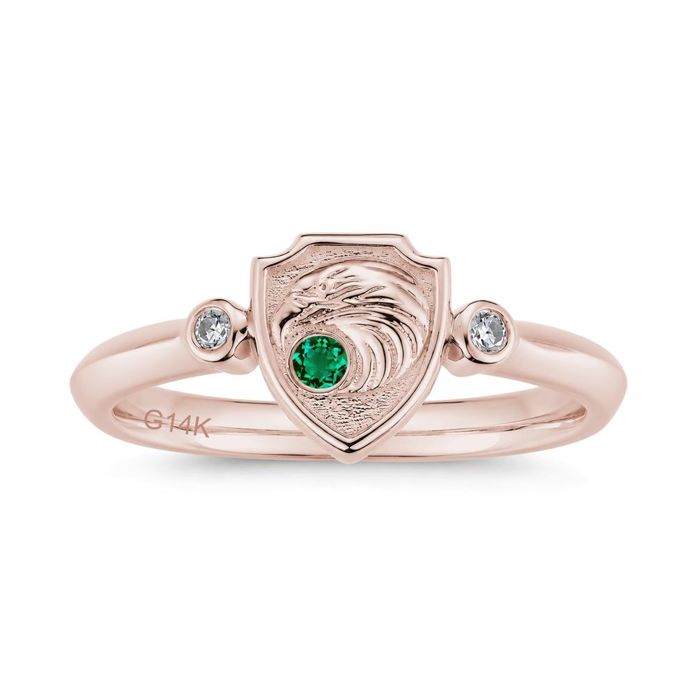 Engraved Eagle Signet Sapphire Ring - LUO Jewelry #gemstone_Emerald