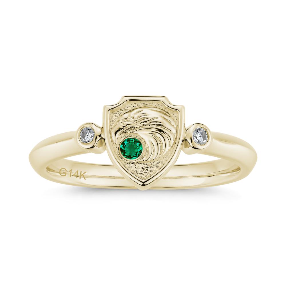 Engraved Eagle Signet Sapphire Ring - LUO Jewelry #gemstone_Emerald