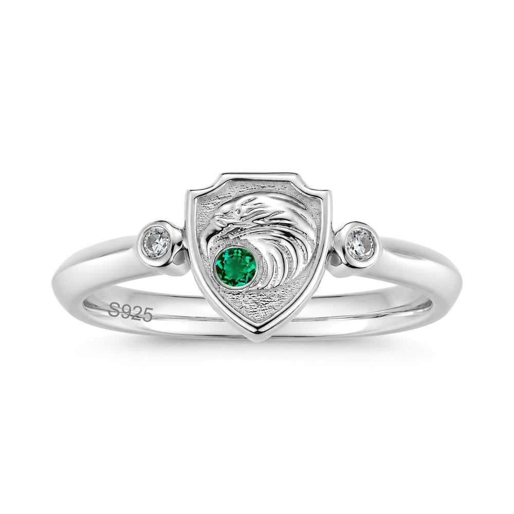 Engraved Eagle Signet Sapphire Ring - LUO Jewelry #gemstone_Emerald