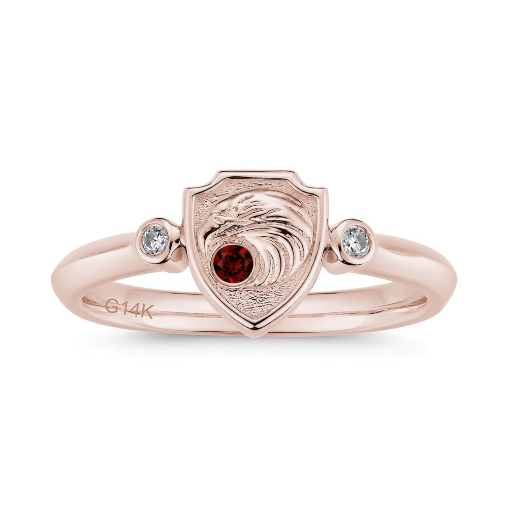 Engraved Eagle Signet Sapphire Ring - LUO Jewelry #gemstone_Garnet