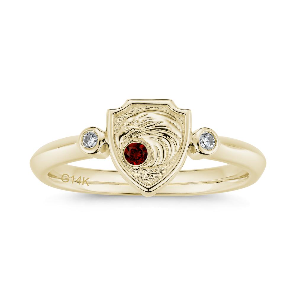 Engraved Eagle Signet Sapphire Ring - LUO Jewelry #gemstone_Garnet