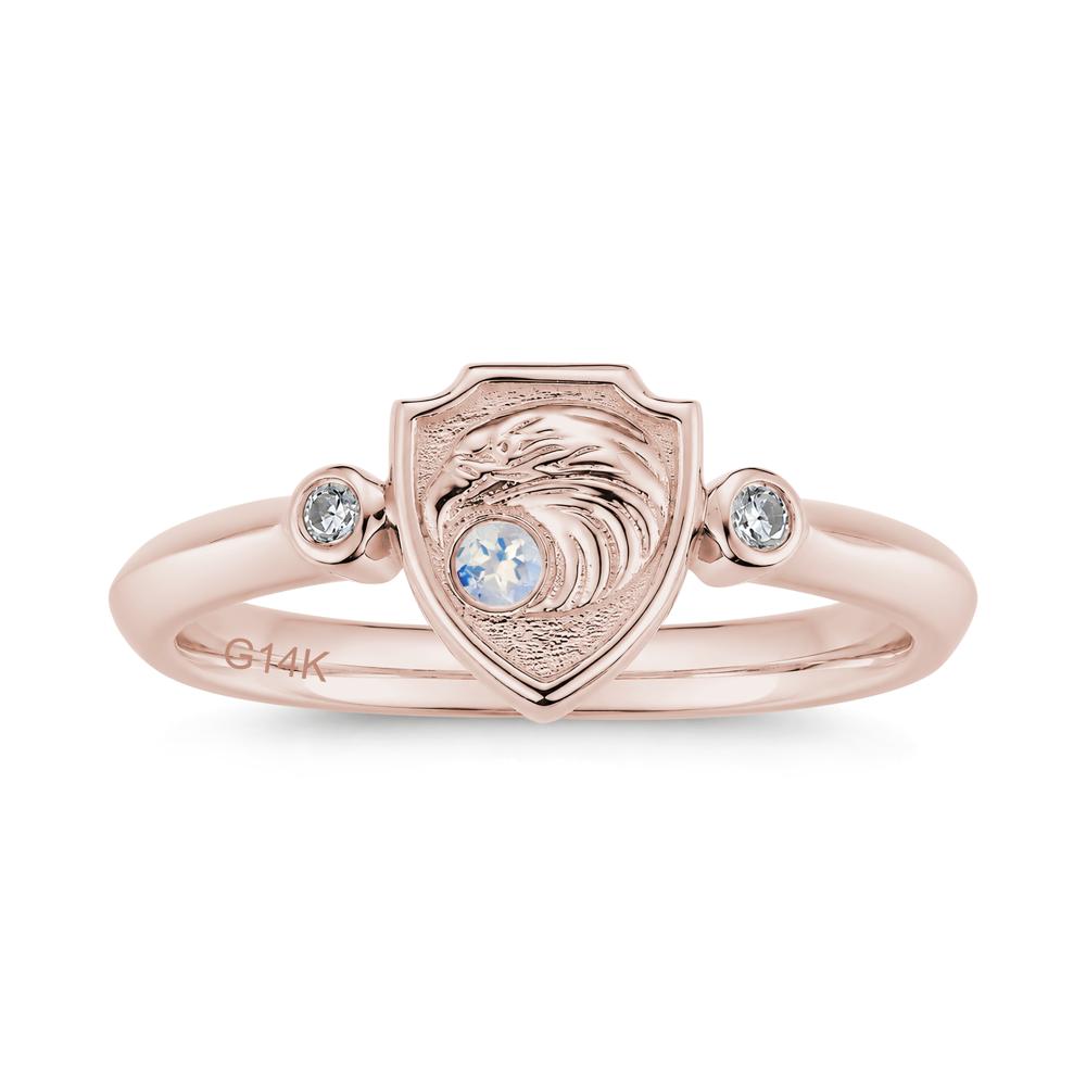 Engraved Eagle Signet Sapphire Ring - LUO Jewelry #gemstone_Moonstone