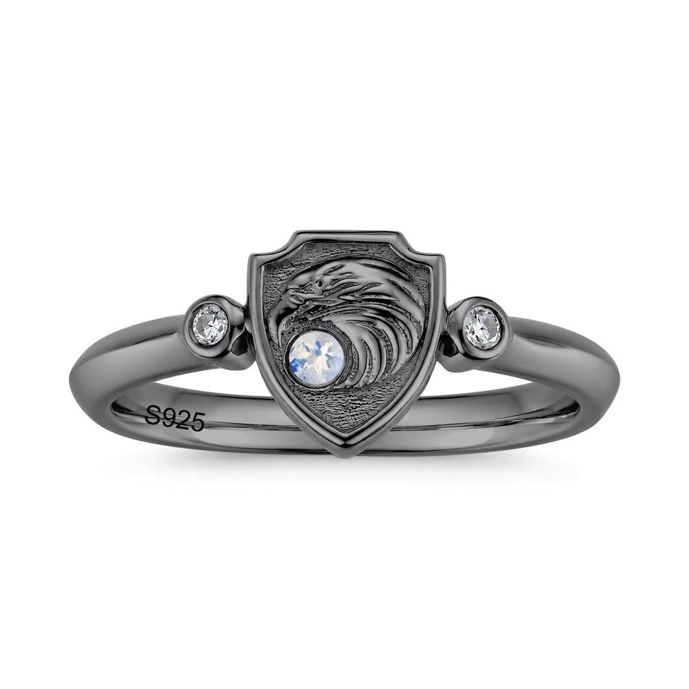Engraved Eagle Signet Sapphire Ring - LUO Jewelry #gemstone_Moonstone