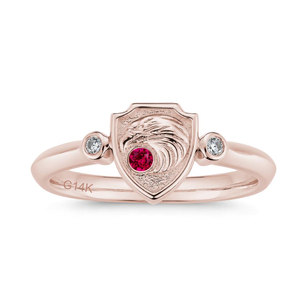 Engraved Eagle Signet Sapphire Ring - LUO Jewelry #gemstone_Ruby