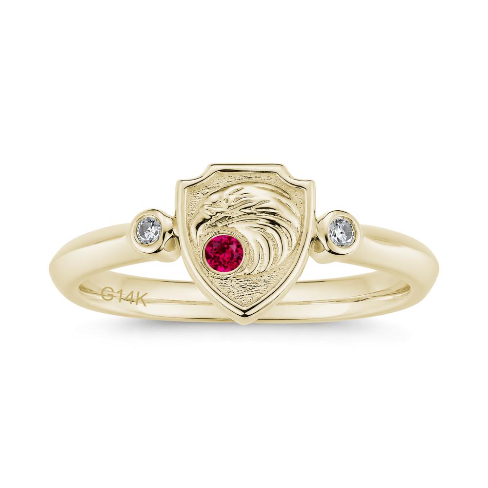 Engraved Eagle Signet Sapphire Ring - LUO Jewelry #gemstone_Ruby