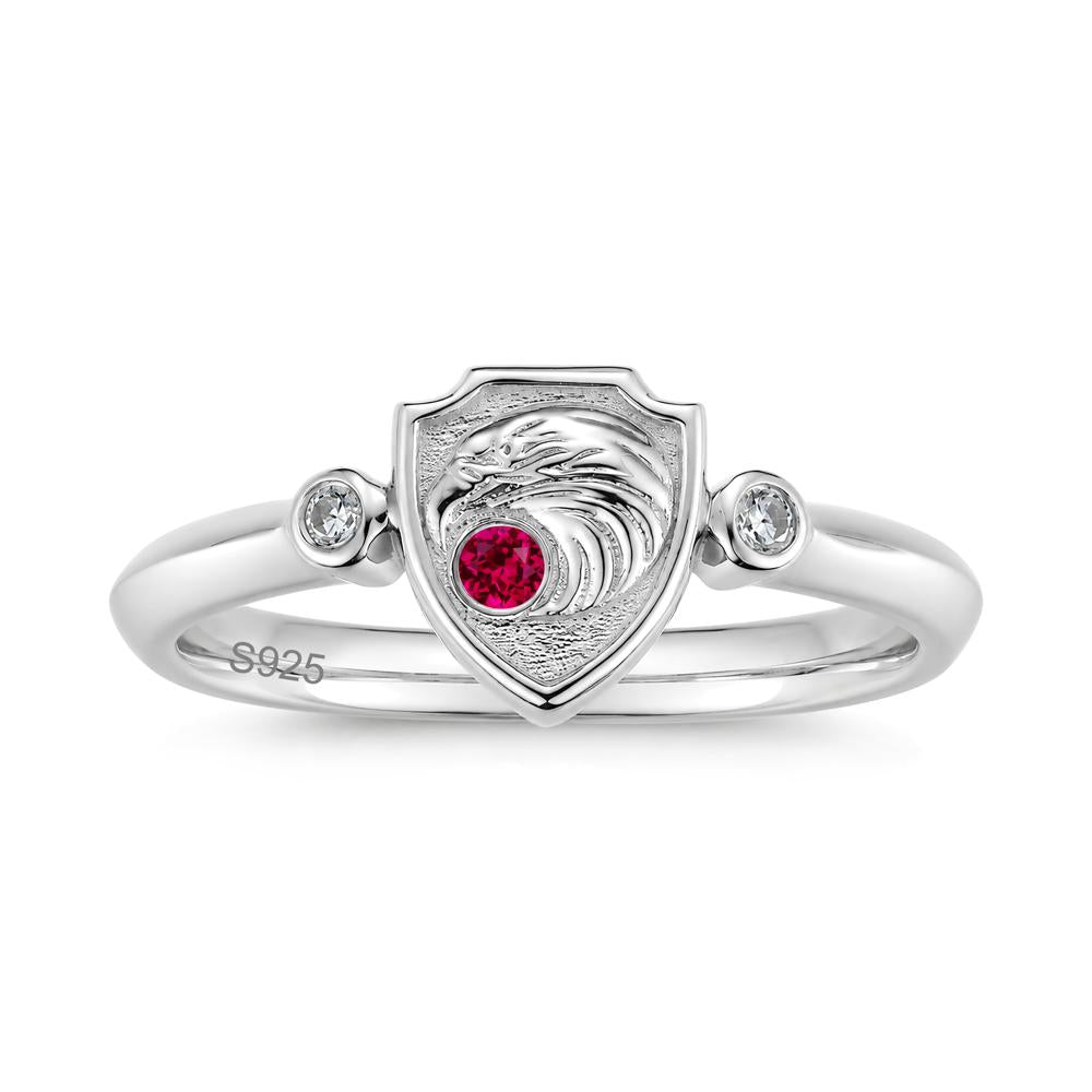 Engraved Eagle Signet Sapphire Ring - LUO Jewelry #gemstone_Ruby