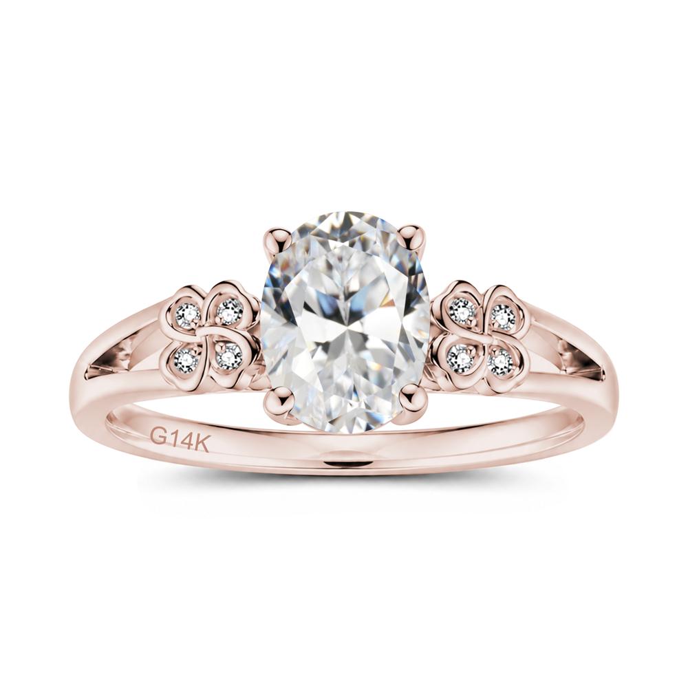 Oval Cut Emerald Leaf Clover Ring - LUO Jewelry #gemstone_Cubic Zirconia