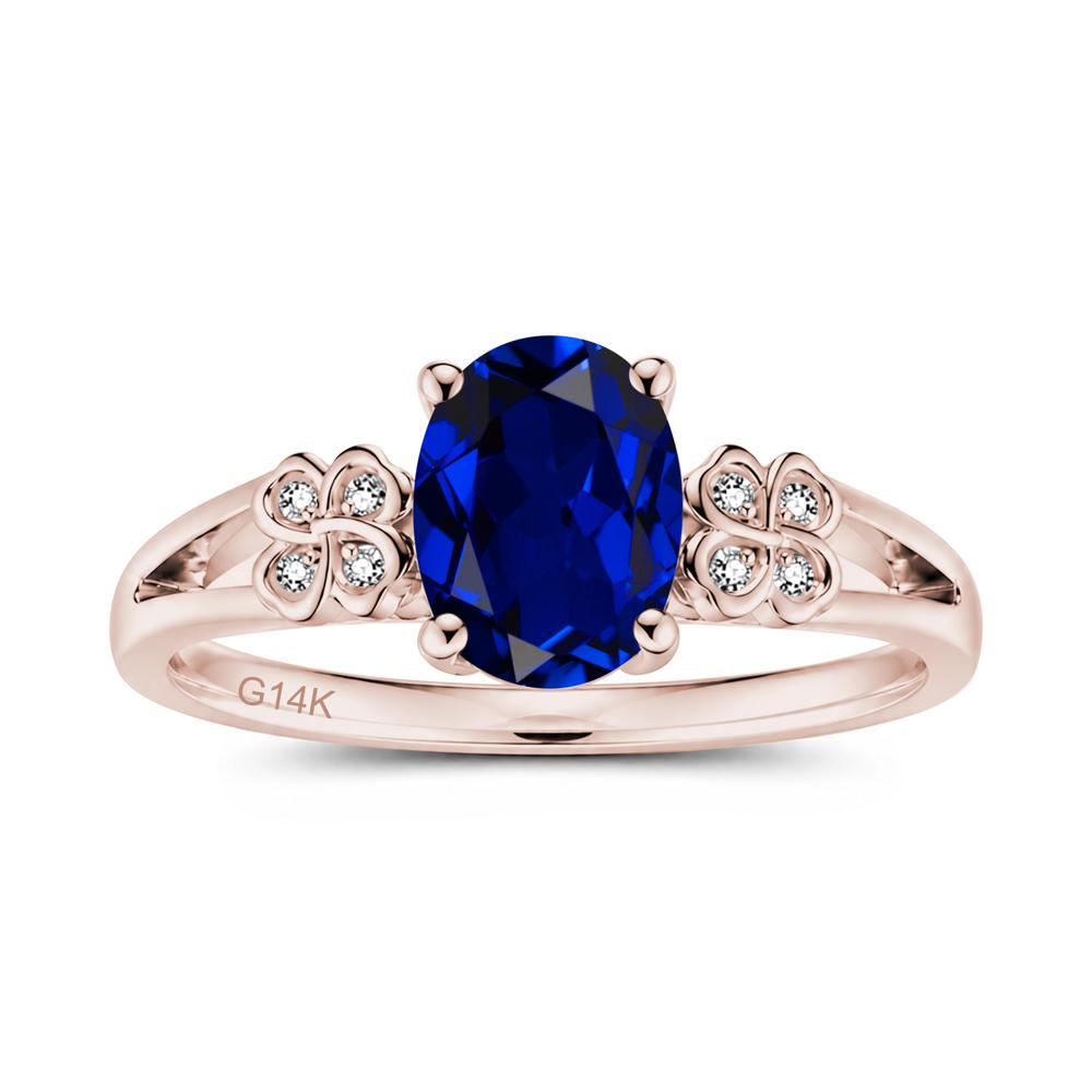 Oval Cut Emerald Leaf Clover Ring - LUO Jewelry #gemstone_Sapphire