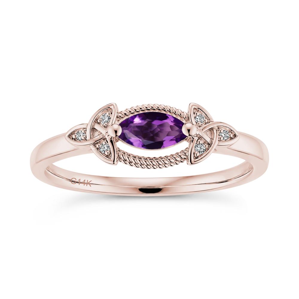 East West London Blue Topaz Milgrain Celtic Knot Ring - LUO Jewelry #gemstone_Amethyst