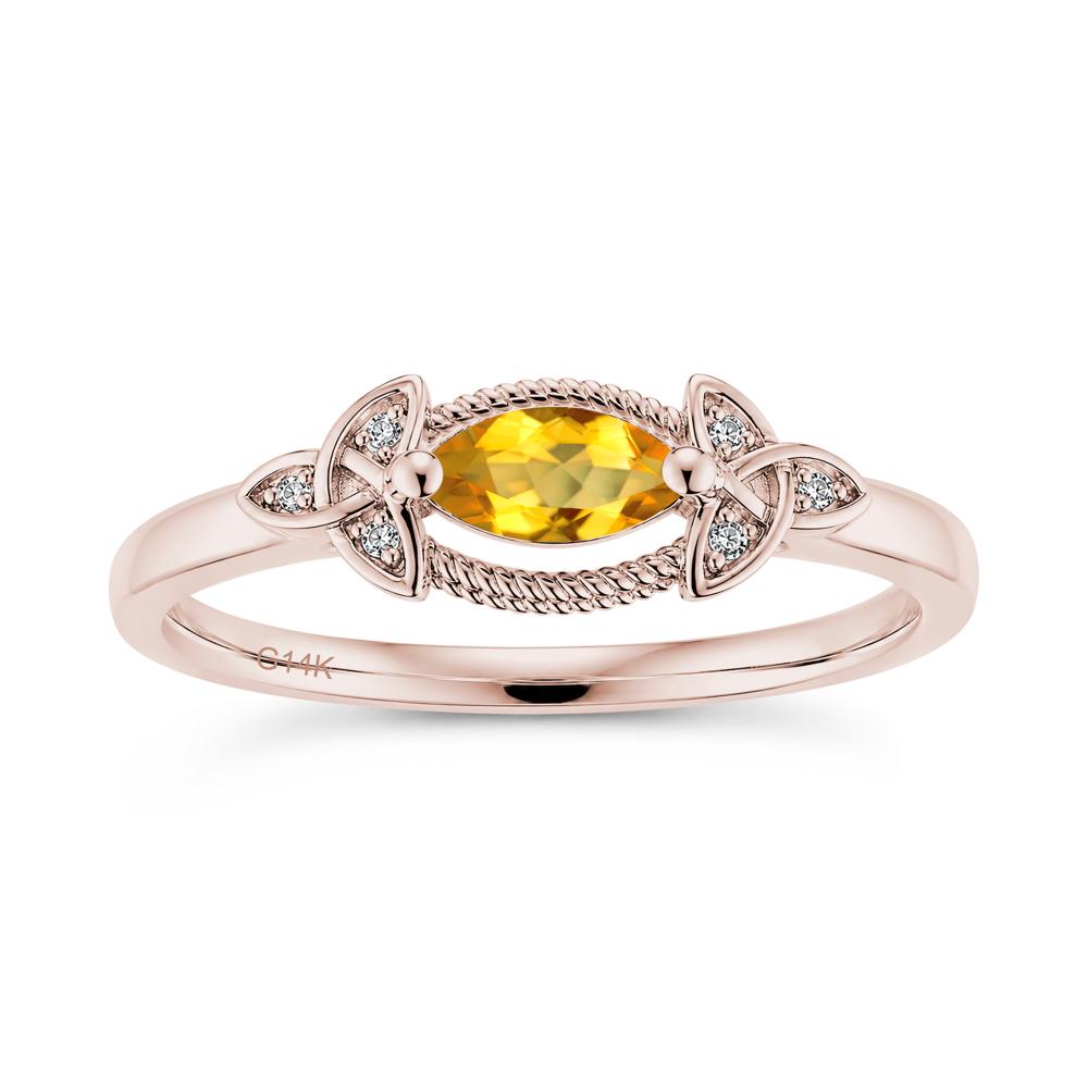 East West London Blue Topaz Milgrain Celtic Knot Ring - LUO Jewelry #gemstone_Citrine