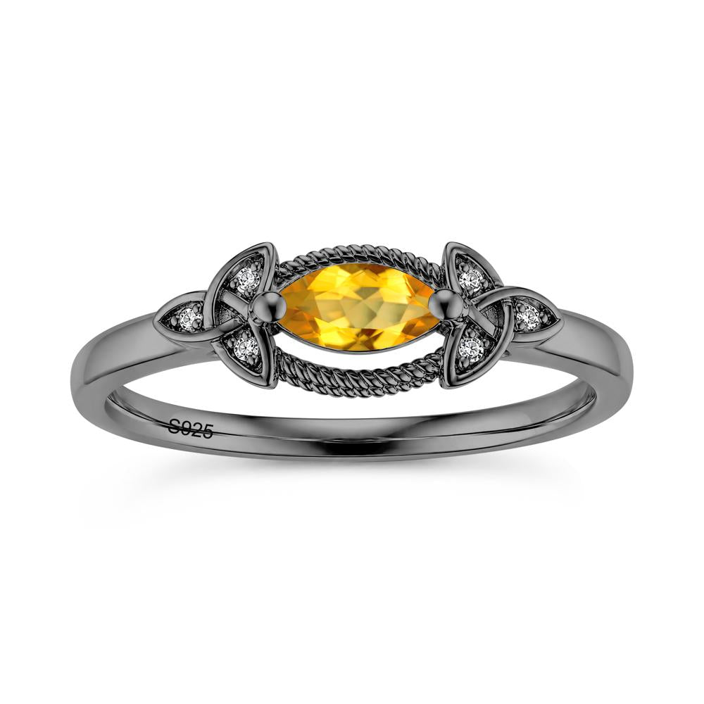 East West London Blue Topaz Milgrain Celtic Knot Ring - LUO Jewelry #gemstone_Citrine