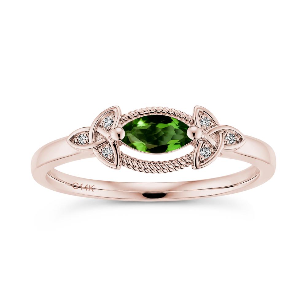 East West London Blue Topaz Milgrain Celtic Knot Ring - LUO Jewelry #gemstone_Diopside