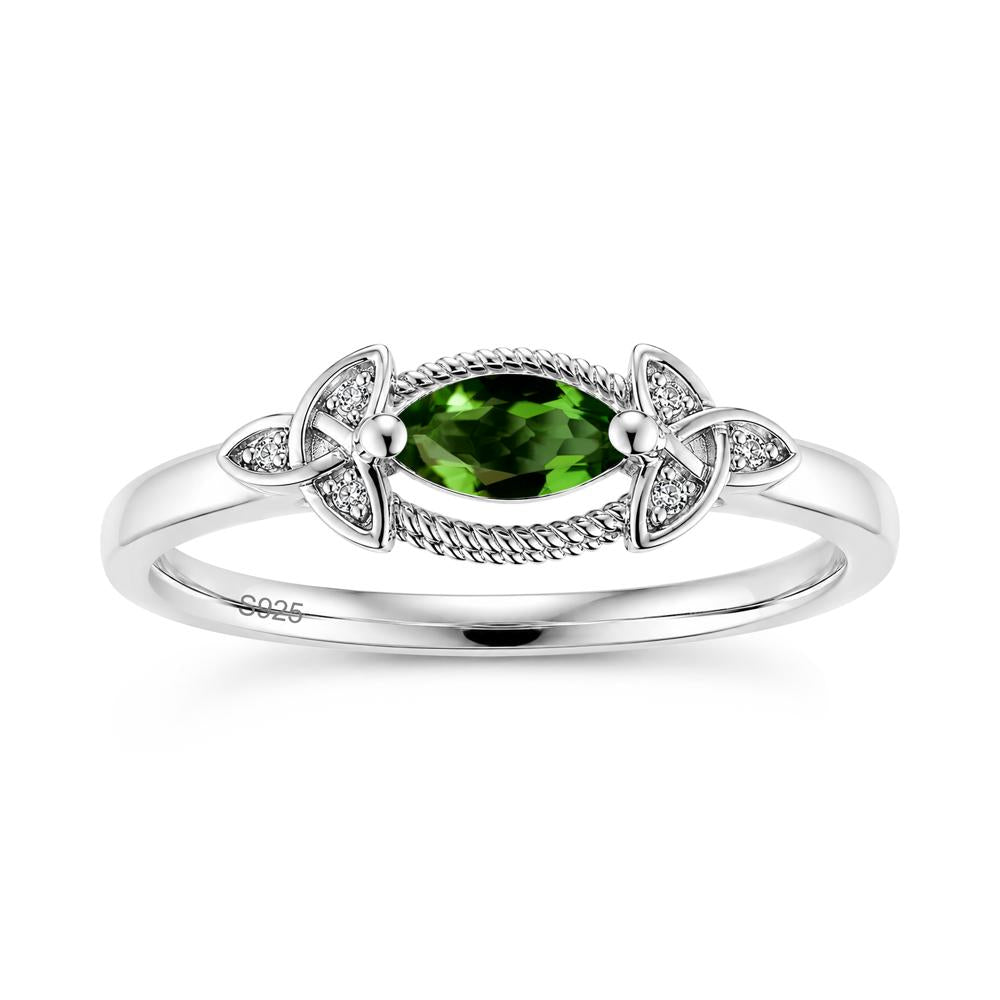 East West London Blue Topaz Milgrain Celtic Knot Ring - LUO Jewelry #gemstone_Diopside
