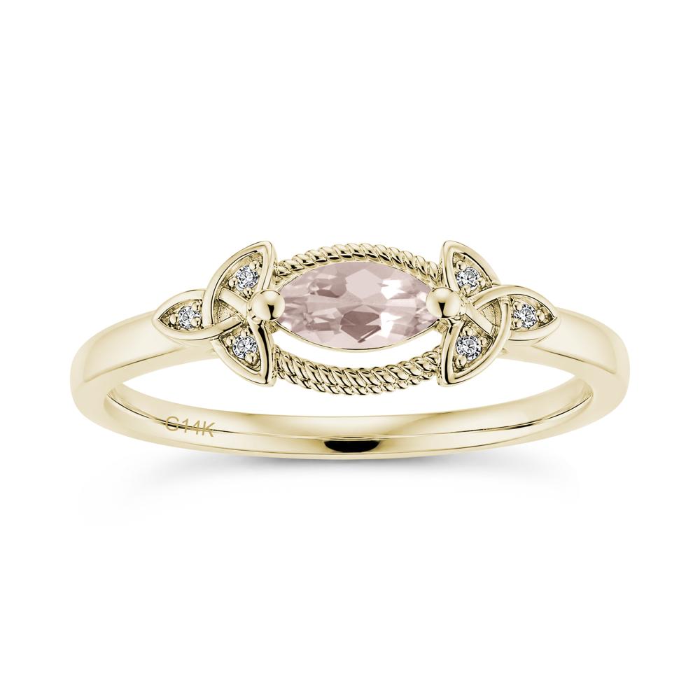 East West London Blue Topaz Milgrain Celtic Knot Ring - LUO Jewelry #gemstone_Morganite