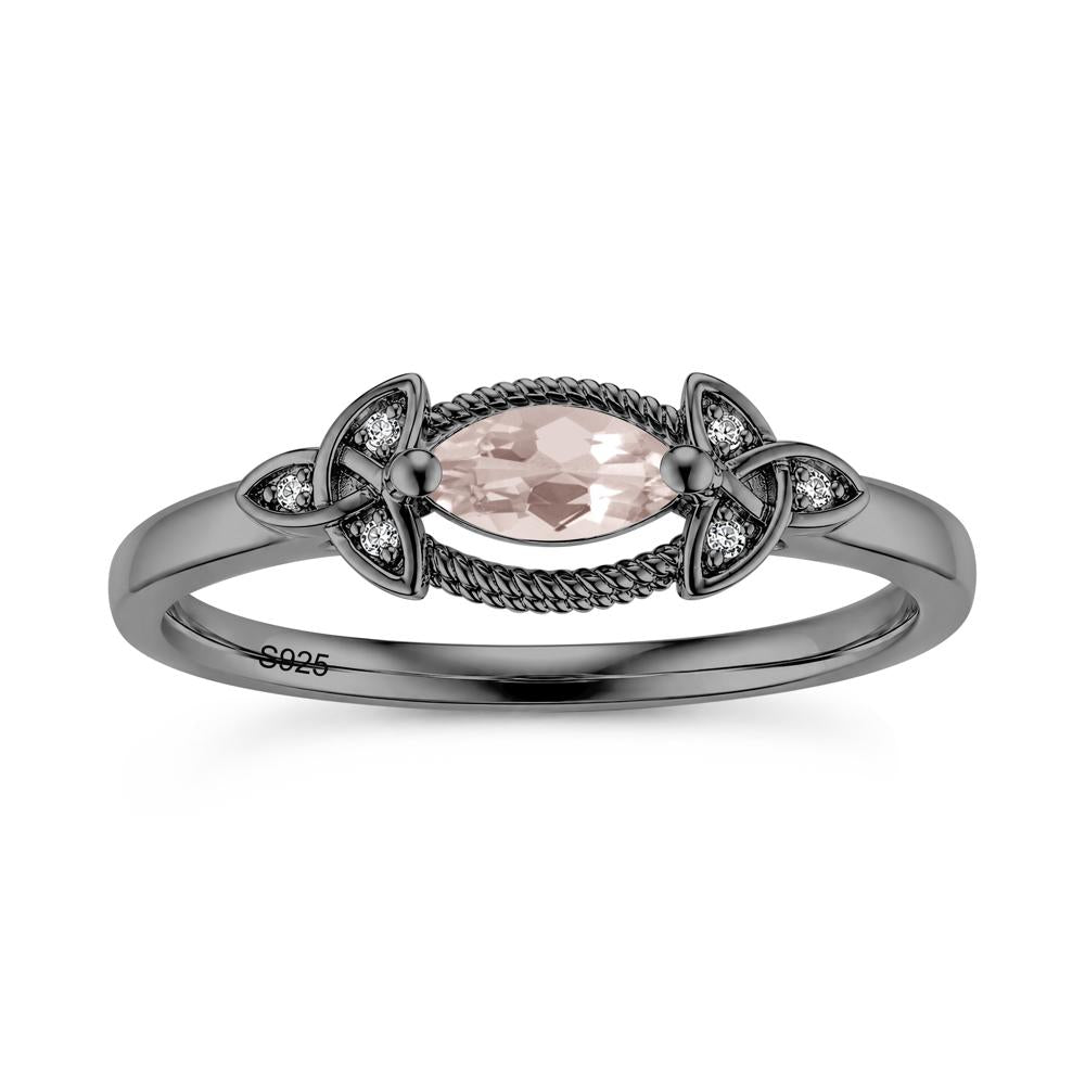 East West London Blue Topaz Milgrain Celtic Knot Ring - LUO Jewelry #gemstone_Morganite