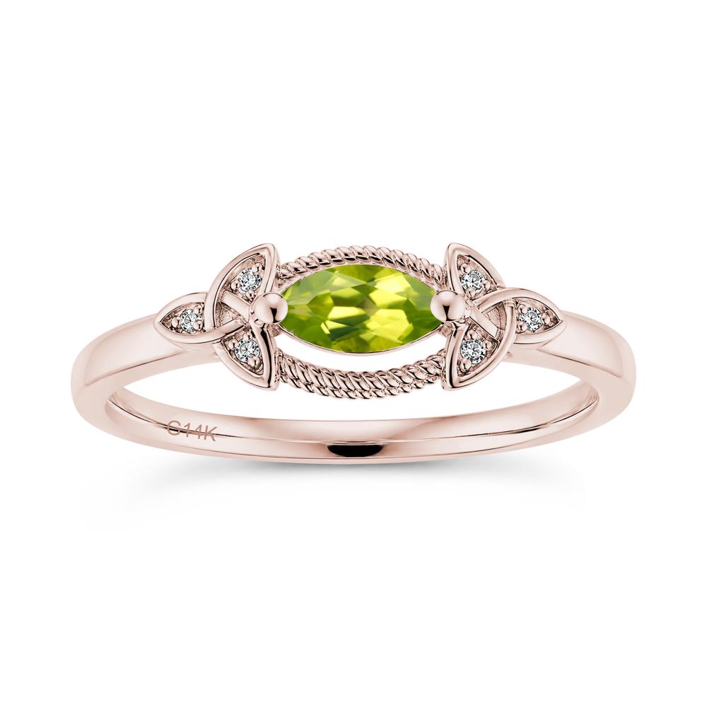East West London Blue Topaz Milgrain Celtic Knot Ring - LUO Jewelry #gemstone_Peridot