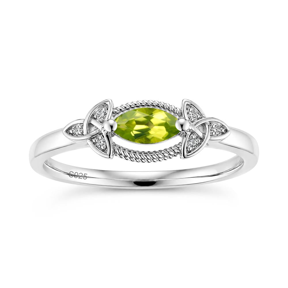 East West London Blue Topaz Milgrain Celtic Knot Ring - LUO Jewelry #gemstone_Peridot