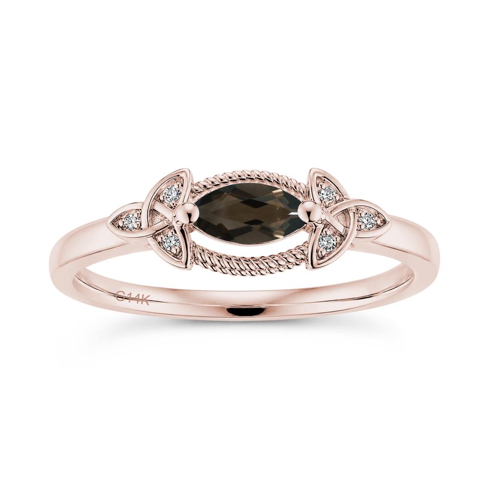 East West London Blue Topaz Milgrain Celtic Knot Ring - LUO Jewelry #gemstone_Smoky Quartz