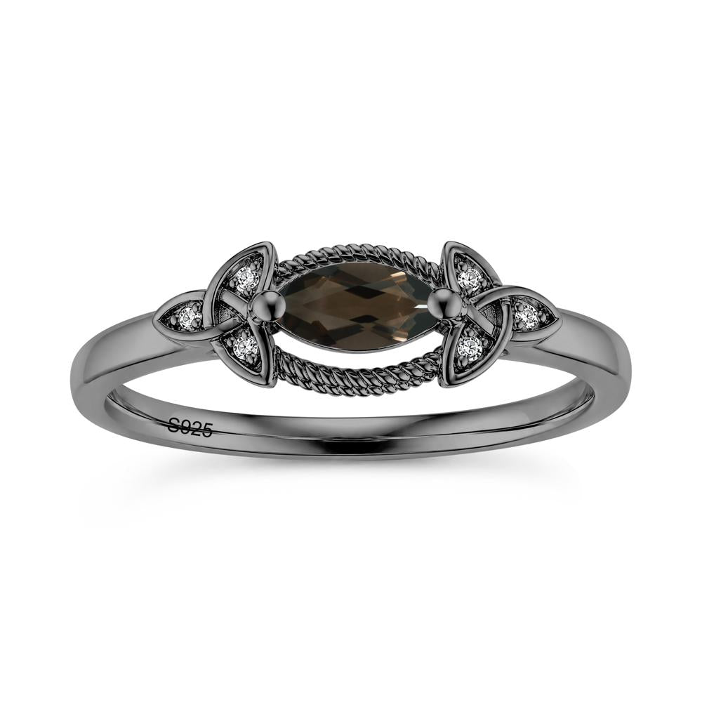 East West London Blue Topaz Milgrain Celtic Knot Ring - LUO Jewelry #gemstone_Smoky Quartz
