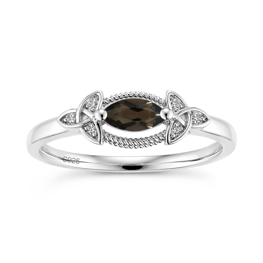 East West London Blue Topaz Milgrain Celtic Knot Ring - LUO Jewelry #gemstone_Smoky Quartz