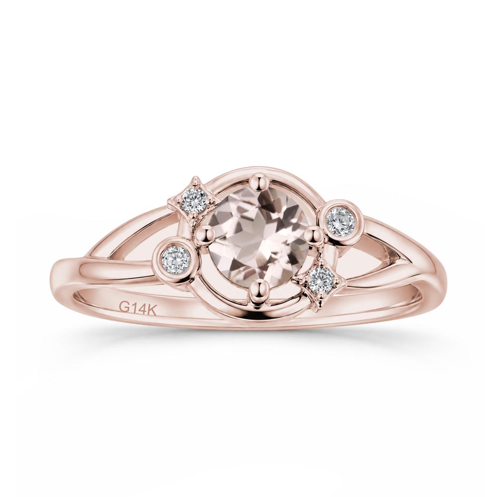 Round Cut Aquamarine Star Celestial Ring - LUO Jewelry #gemstone_Morganite