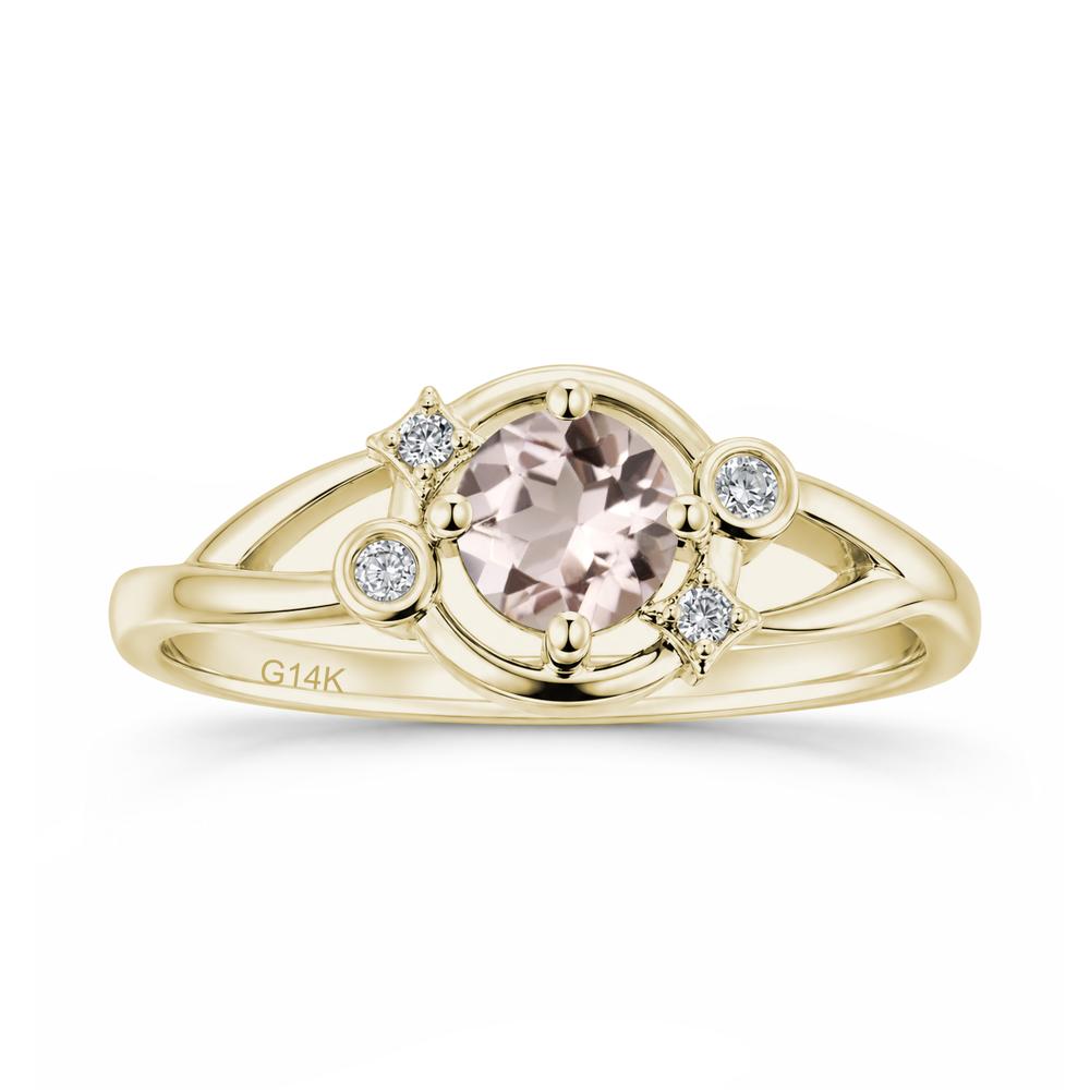 Round Cut Aquamarine Star Celestial Ring - LUO Jewelry #gemstone_Morganite