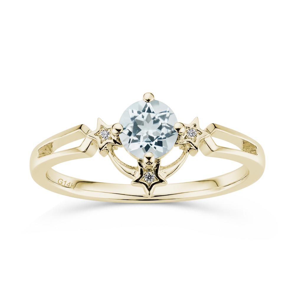 Round Cut Pink Sapphire Star Proposal Ring - LUO Jewelry #gemstone_Aquamarine