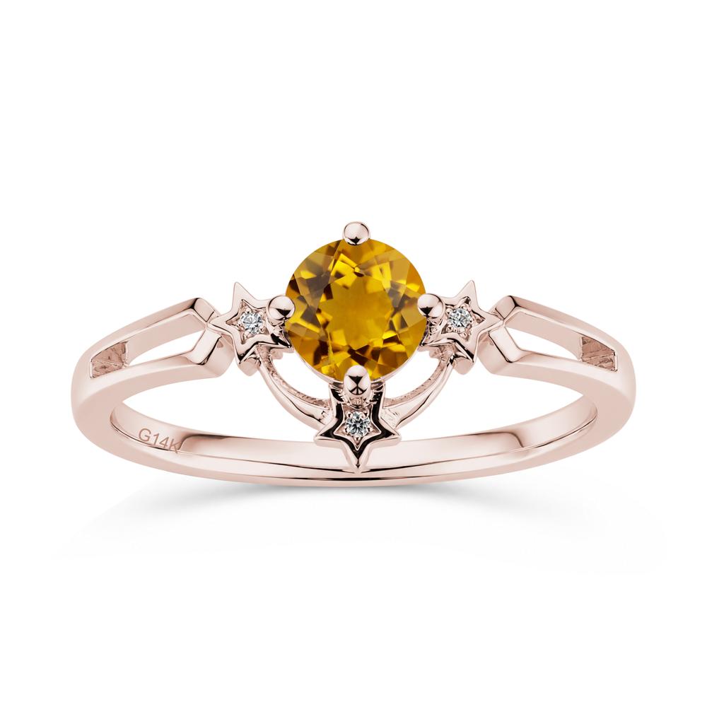 Round Cut Pink Sapphire Star Proposal Ring - LUO Jewelry #gemstone_Citrine