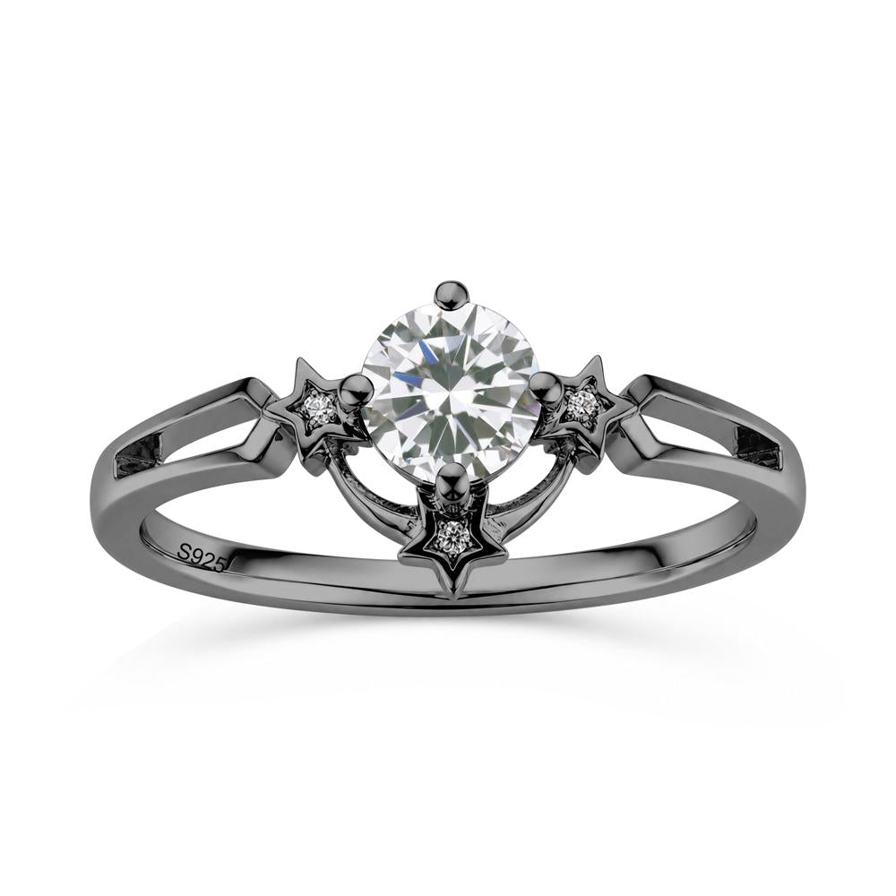 Round Cut Pink Sapphire Star Proposal Ring - LUO Jewelry #gemstone_Cubic Zirconia
