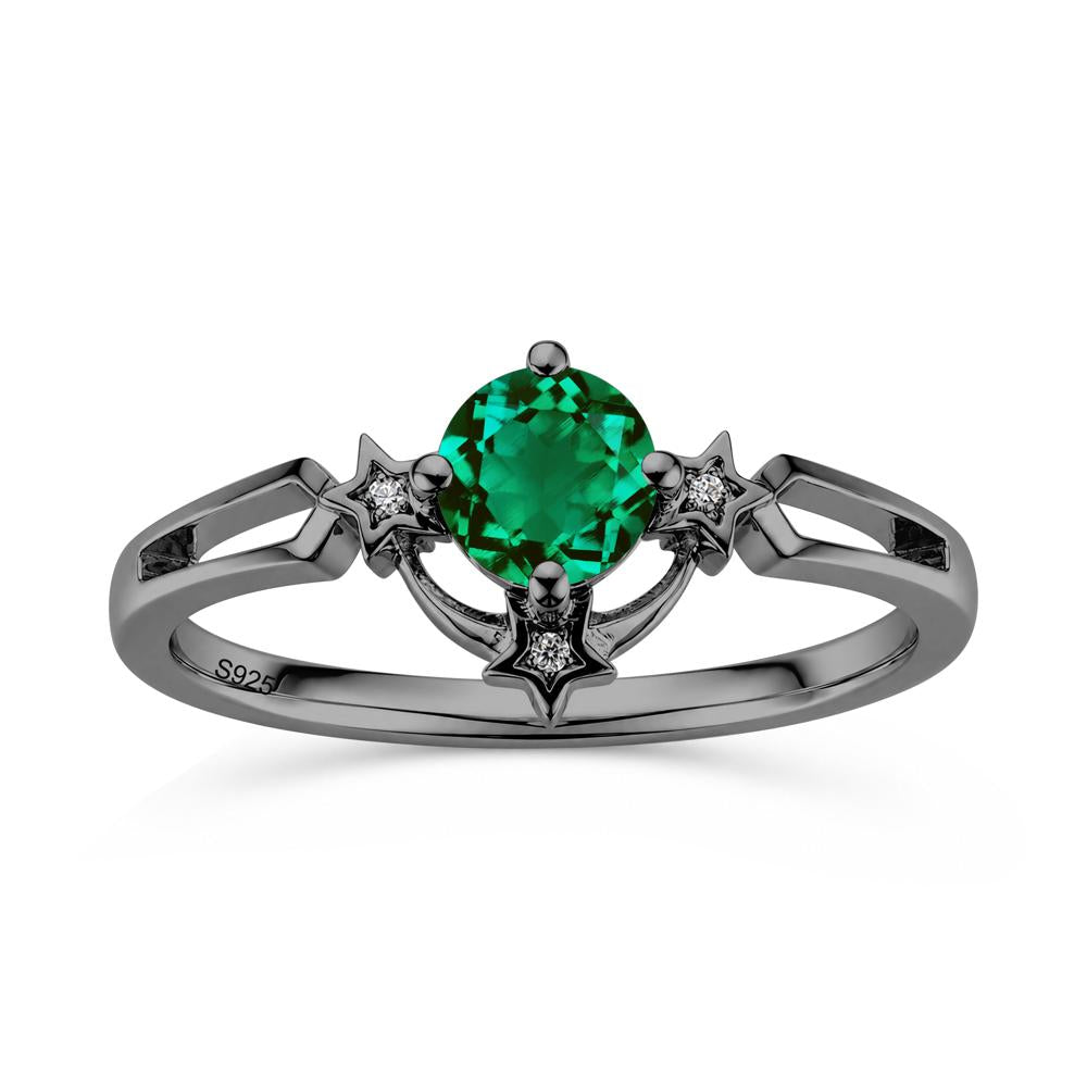 Round Cut Pink Sapphire Star Proposal Ring - LUO Jewelry #gemstone_Emerald
