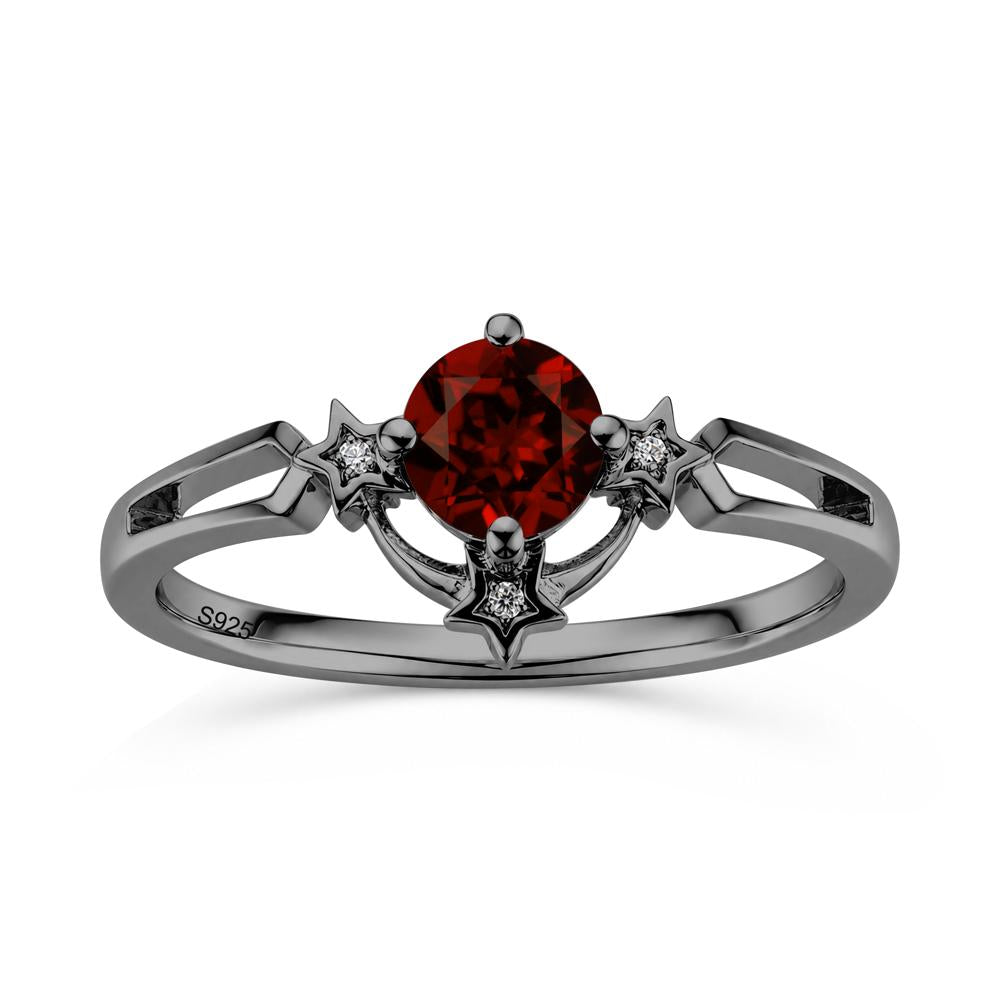 Round Cut Pink Sapphire Star Proposal Ring - LUO Jewelry #gemstone_Garnet