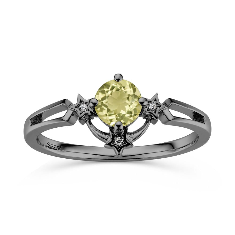 Round Cut Pink Sapphire Star Proposal Ring - LUO Jewelry #gemstone_Lemon Quartz