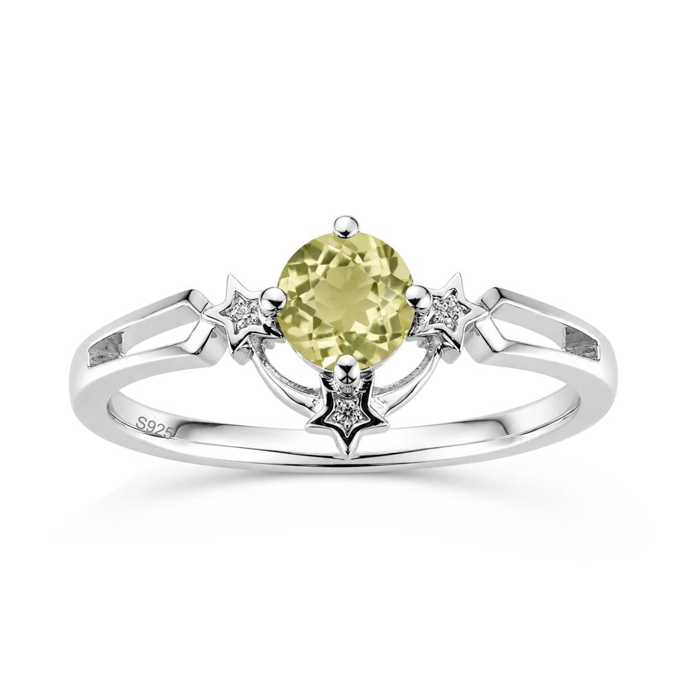 Round Cut Pink Sapphire Star Proposal Ring - LUO Jewelry #gemstone_Lemon Quartz