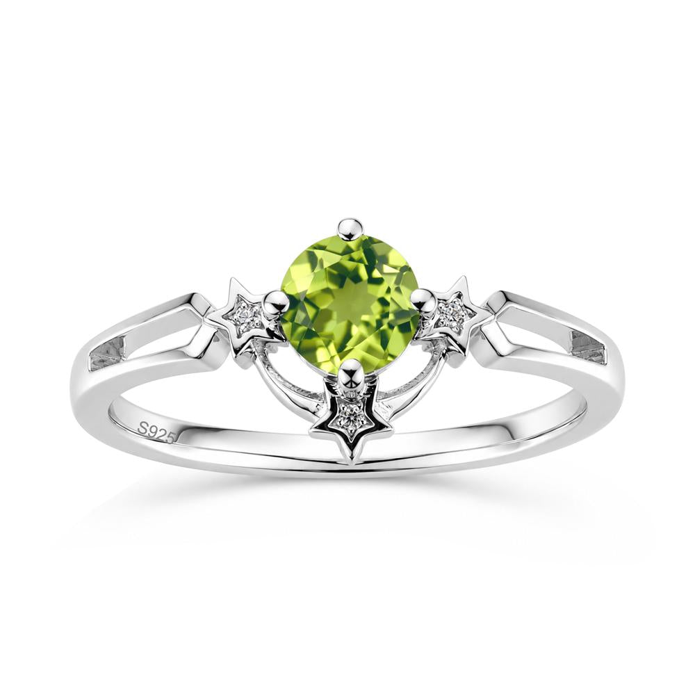 Round Cut Pink Sapphire Star Proposal Ring - LUO Jewelry #gemstone_Peridot
