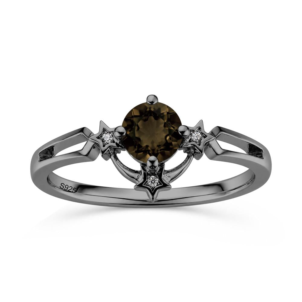 Round Cut Pink Sapphire Star Proposal Ring - LUO Jewelry #gemstone_Smoky Quartz