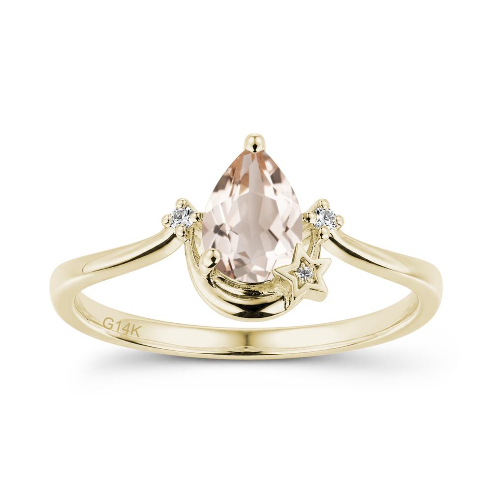 Pear Cut Green Sapphire Moon and Star Ring - LUO Jewelry #gemstone_Morganite