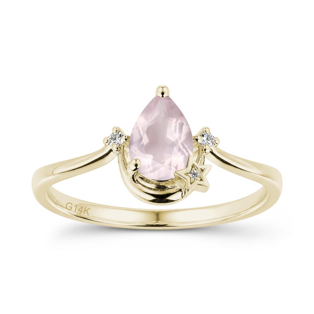 Pear Cut Green Sapphire Moon and Star Ring - LUO Jewelry #gemstone_Rose Quartz