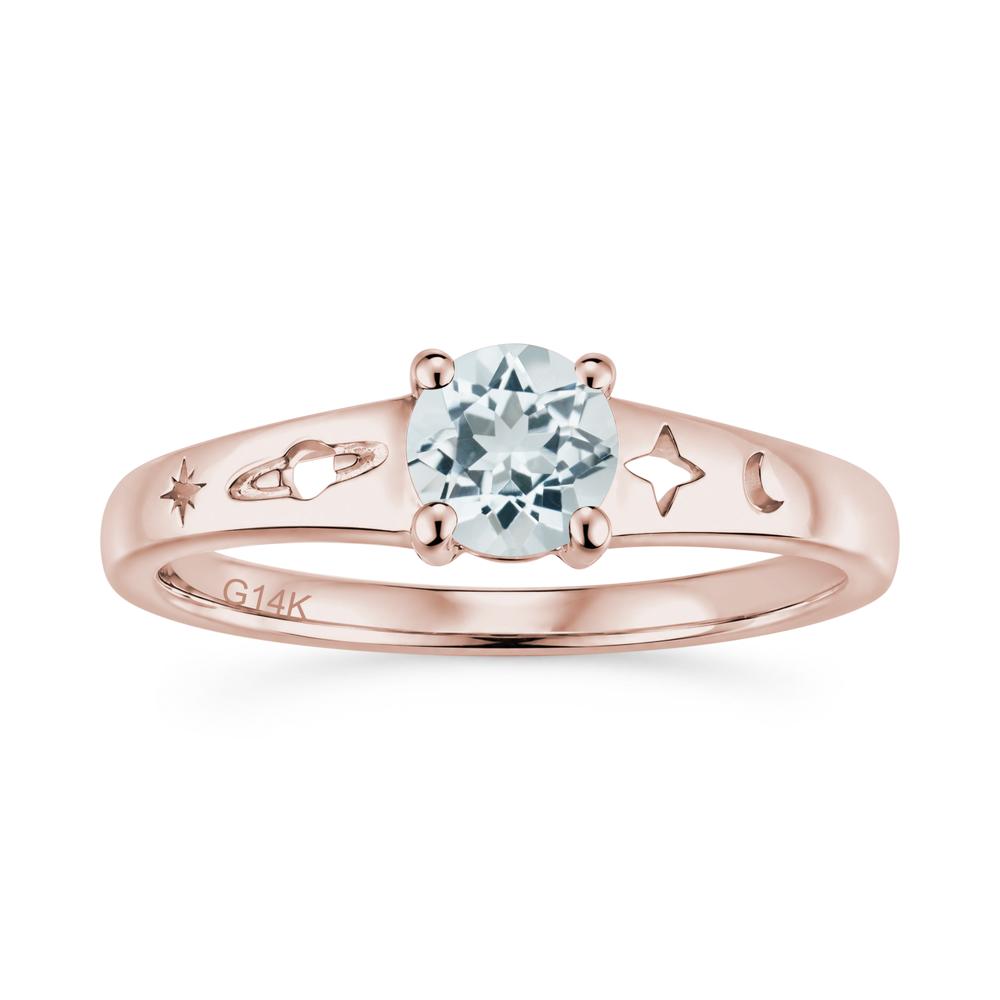 Petite Round Cut Pink Cubic Zirconia Hollow Engraved Ring - LUO Jewelry #gemstone_Aquamarine