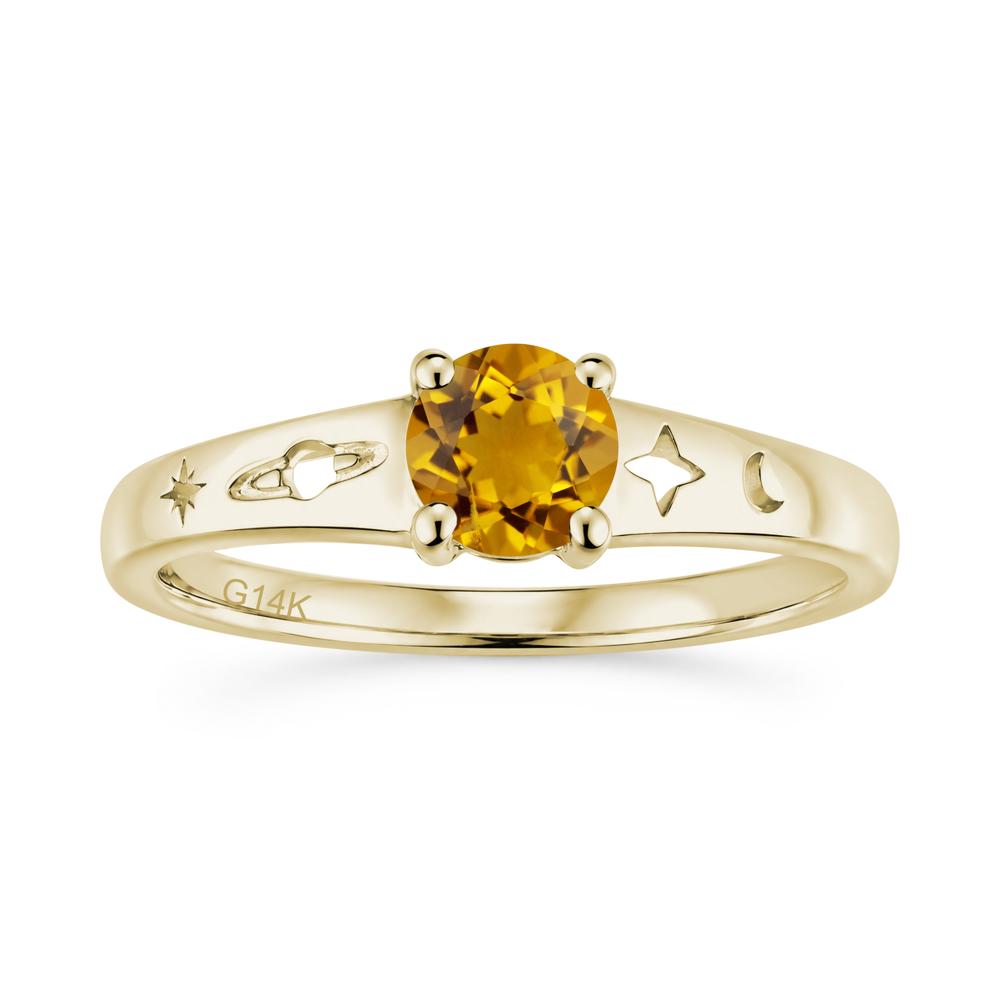Petite Round Cut Pink Cubic Zirconia Hollow Engraved Ring - LUO Jewelry #gemstone_Citrine