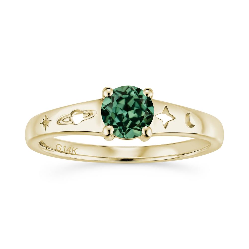 Petite Round Cut Pink Cubic Zirconia Hollow Engraved Ring - LUO Jewelry #gemstone_Green Sapphire