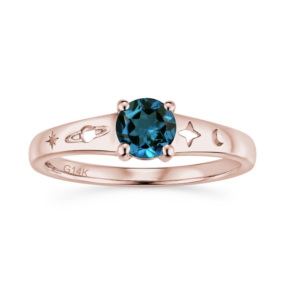 Petite Round Cut Pink Cubic Zirconia Hollow Engraved Ring - LUO Jewelry #gemstone_London Blue Topaz