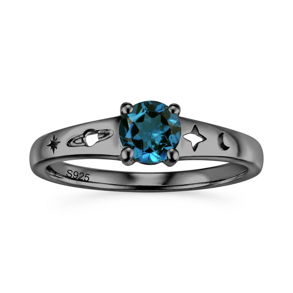 Petite Round Cut Pink Cubic Zirconia Hollow Engraved Ring - LUO Jewelry #gemstone_London Blue Topaz