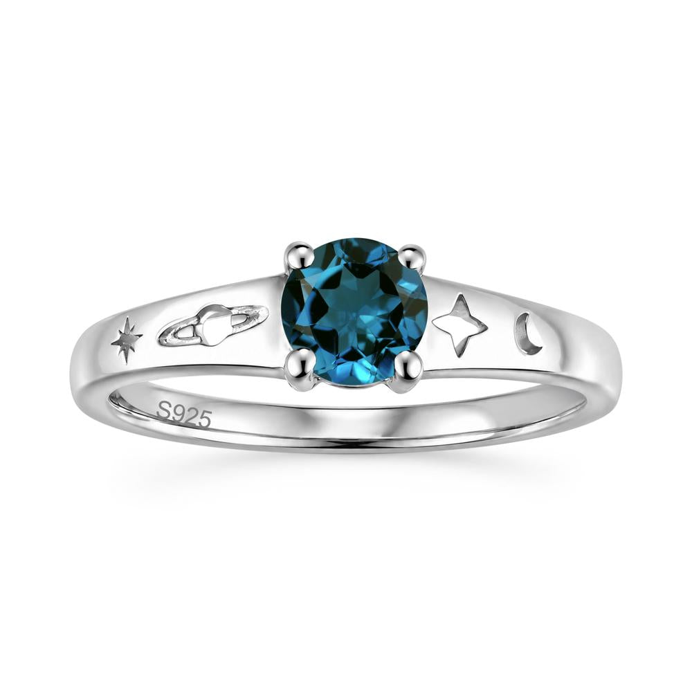 Petite Round Cut Pink Cubic Zirconia Hollow Engraved Ring - LUO Jewelry #gemstone_London Blue Topaz
