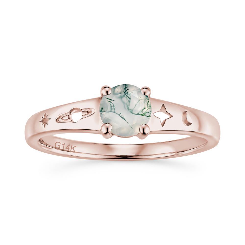 Petite Round Cut Pink Cubic Zirconia Hollow Engraved Ring - LUO Jewelry #gemstone_Moss Agate