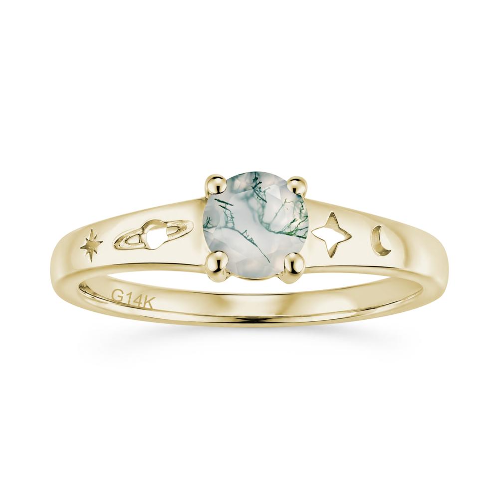Petite Round Cut Pink Cubic Zirconia Hollow Engraved Ring - LUO Jewelry #gemstone_Moss Agate